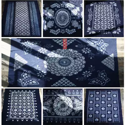 Tie-dye tablecloth Yunnan Dali blue dye Bai Ethnic handicraft ethnic style hand gift bed and breakfast decoration 165times 115cm