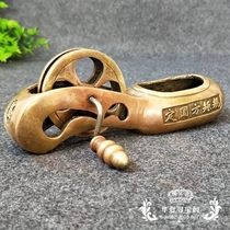 New antiques antique handicrafts film and television props house brass old-fashioned carpenters ink fountain flowers and birds copper ink fountain