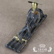 New antique brass old crafts home decoration decoration feng shui bronze Jiang Taigong fishing ornaments large