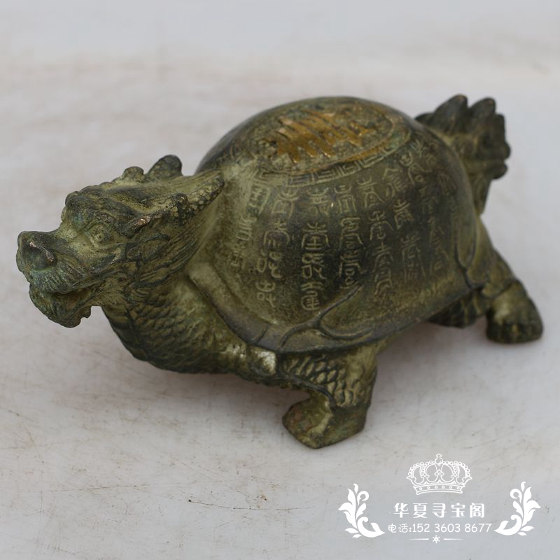 New Vintage Antique Antique Antique Imitation Antique Bronze Ware Utortoise Bronze Instrumental Craft Gift Hem Accessories Brass GOLD SUSHI DRAGON TORTOISE PENDULUM PIECES