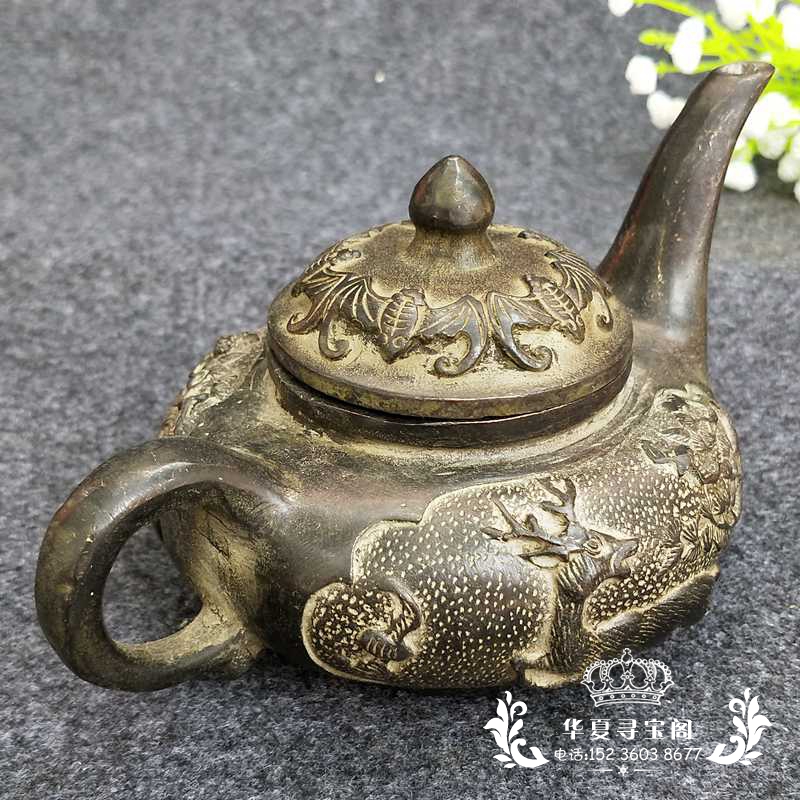 Antique New Antique Bronze Bronze Home Decoration Old-style Tekettle Pure Copper Five-Batter Kettle