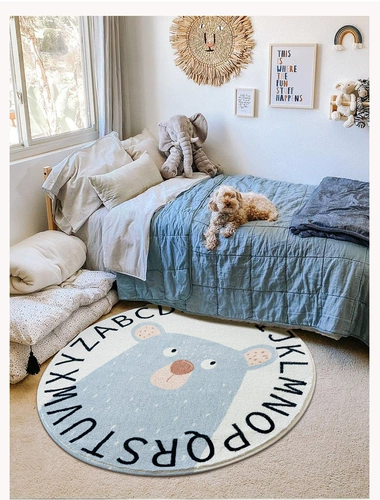 Круглый детский ковер для кровати, мультяшный диван для ползания для гостиной, скандинавский стиль