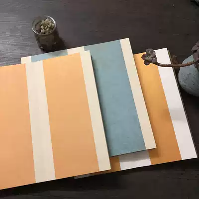 Anhui Rice paper boutique antique National Exhibition folding manual 32*16 Pastel mud gold Mai Guang note three-open sketching album