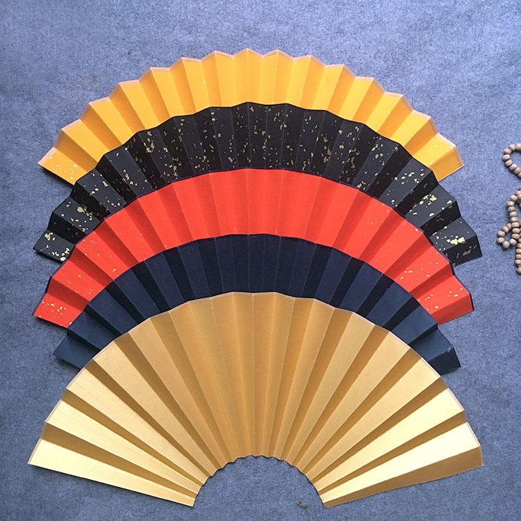 Calligrapher and painter DIY various colors of rice paper fan-sided single-sided Wannian red Buddhist Huang Wannian Lan Wannian black mud gold fan