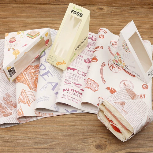 Сэндвич -упаковочная коробка Sandwenan Carton Carton Triangular Sag может быть вырезан за один раз и прозрачная домашняя упаковка Bento