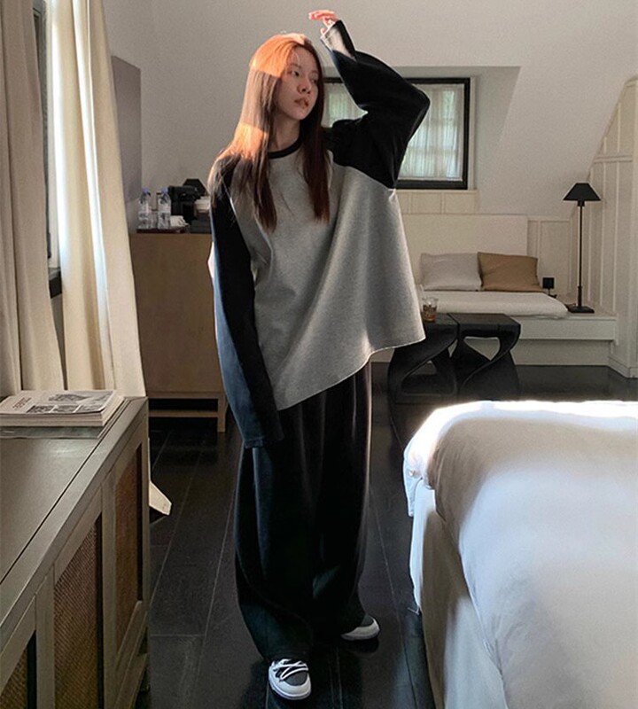 ins Gray Japanese-Style De Rong Pajamas for Women, Suitable for Spring, Autumn, and Winter, 2023 New Model, Couple's Loungewear, Can Be Worn Outside, Set ins Gray Japanese-Style De Rong Pajamas for Women, Suitable for Spring, Autumn, and Winter, 2023 New Model, Couple's Loungewear, Can Be Worn Outside, Set