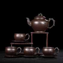 Early one factory Purple Sand Pot Pure Handmade Raw Mine Old Purple Clay Nine Headgear Group Gu Daos family used tea tea tea pot