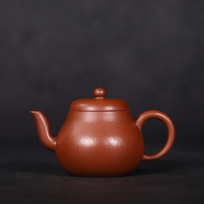Qingdai Purple Sands Zhu Clay Old Teapot Old Teapot Taiwan Return Pot Small Capacity Dragon Print Foe of Pear Type Coarse Sand Old Stock Tea tea-Taobao