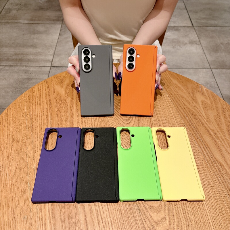 Double-Sided Central Axis Protection Suitable for Samsung Galaxy Z Fold 30% off Foldable Phone Case, New Simple Solid Color Matte Hard Case, Zfold6 Magnetic Central Axis Back Cover, 5Th Generation Fresh Style 4 Macron