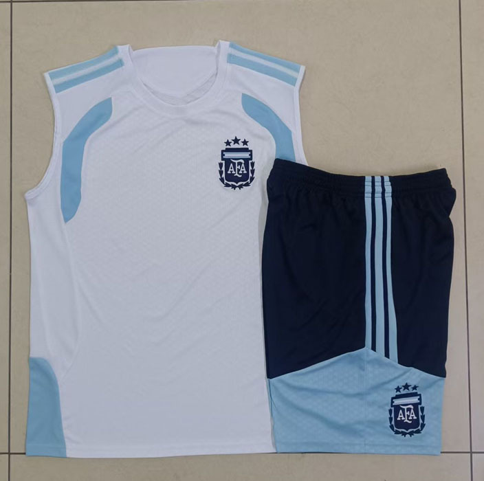 Argentine Retro White Sleeveless Football Training Jersey Vest for Men 2526 Appearance Warm-Up Fitness Sportswear Argentine Retro White Sleeveless Football Training Jersey Vest for Men 2526 Appearance Warm-Up Fitness Sportswear