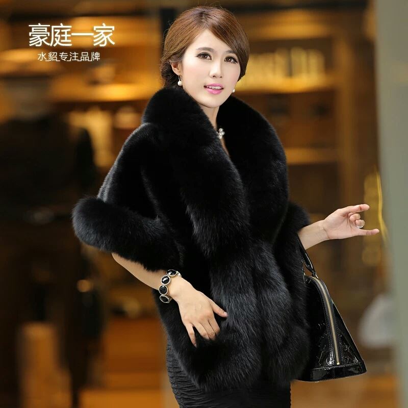 Chống theo mùa điều trị lông khăn choàng nữ 2017 mới mùa đông giả con cáo lông mink fur coat Hàn Quốc phiên bản của chiếc áo choàng áo phao parka nữ