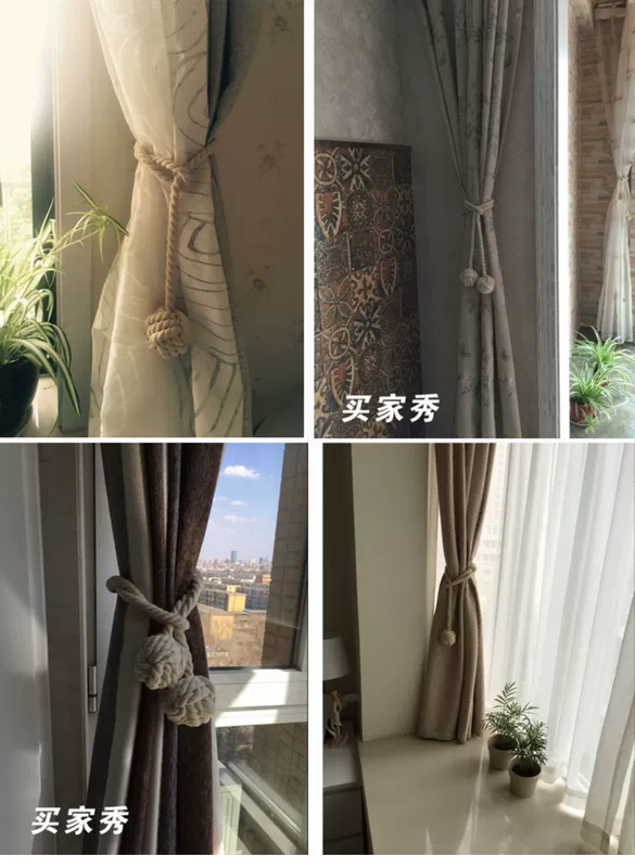 Hiện đại đơn giản gai dây rèm khóa dây đai buộc dây cặp treo bóng móc treo dây đai hoa châu Âu - Phụ kiện rèm cửa