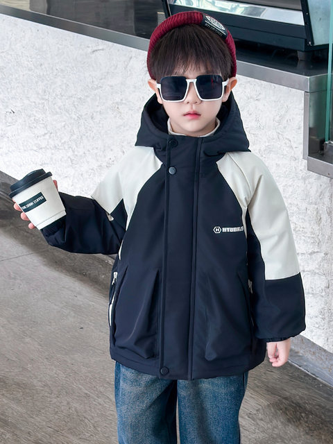 Boys' Outwear, Autumn and Winter Thickeneded Quilted Jacket, Cotton Outwear, Winter Cotton Outwear, Thin Cotton Kidsren's Autumn Outwear, 2026 New Style