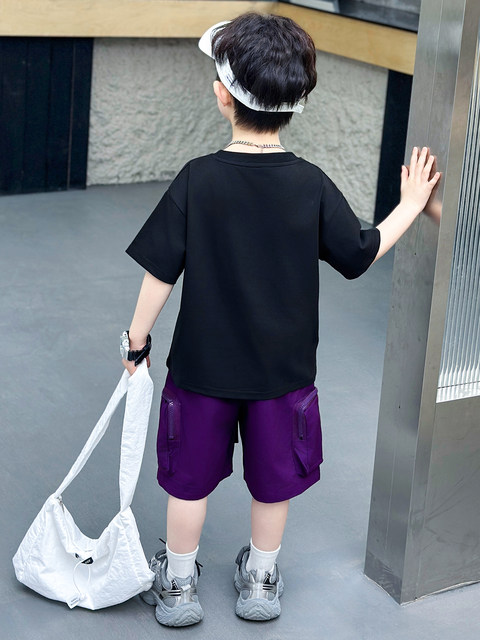 Boys' Summer Short-Sleeved Suit 2026 New Stylish Children's Summer Workwear Shorts Two-Piece Set Baby Summer Outfit Trendy