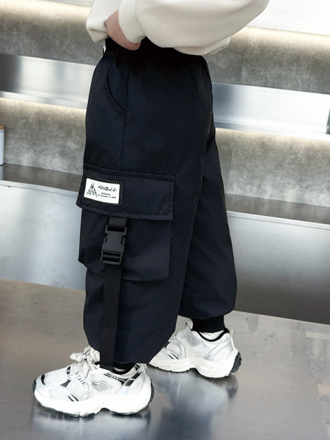 Boys' down Pants for Outdoor Wear, New 2026 Winter Model, Children's Thickened Cotton Pants, Baby Thickened Cargo Pants