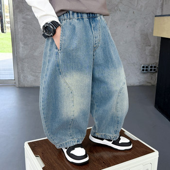 Boys' Jeans Spring and Autumn Children's Fashionable Straight Pants 2026 New Style Little Boys' Spring Casual Curved Long Pants