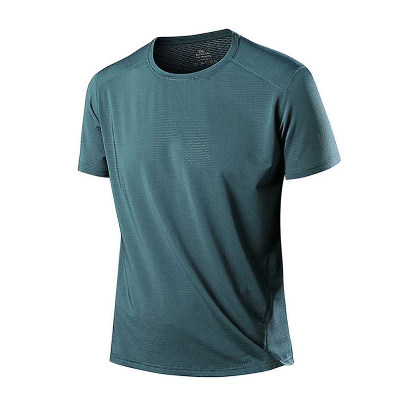 Summer Ice Silk Short-Sleeved T-Shirt for Men, Thin, Breathable, Round Neck, Outdoor, Large Size, Running, Sports, Half-Sleeved, Quick-Drying Top Summer Ice Silk Short-Sleeved T-Shirt for Men, Thin, Breathable, Round Neck, Outdoor, Large Size, Running, Sports, Half-Sleeved, Quick-Drying Top