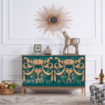 American entrance cabinet Entrance hall partition cabinet Hong Kong-style light luxury shoe cabinet Painted furniture Hand-painted decorative cabinet Door cabinet