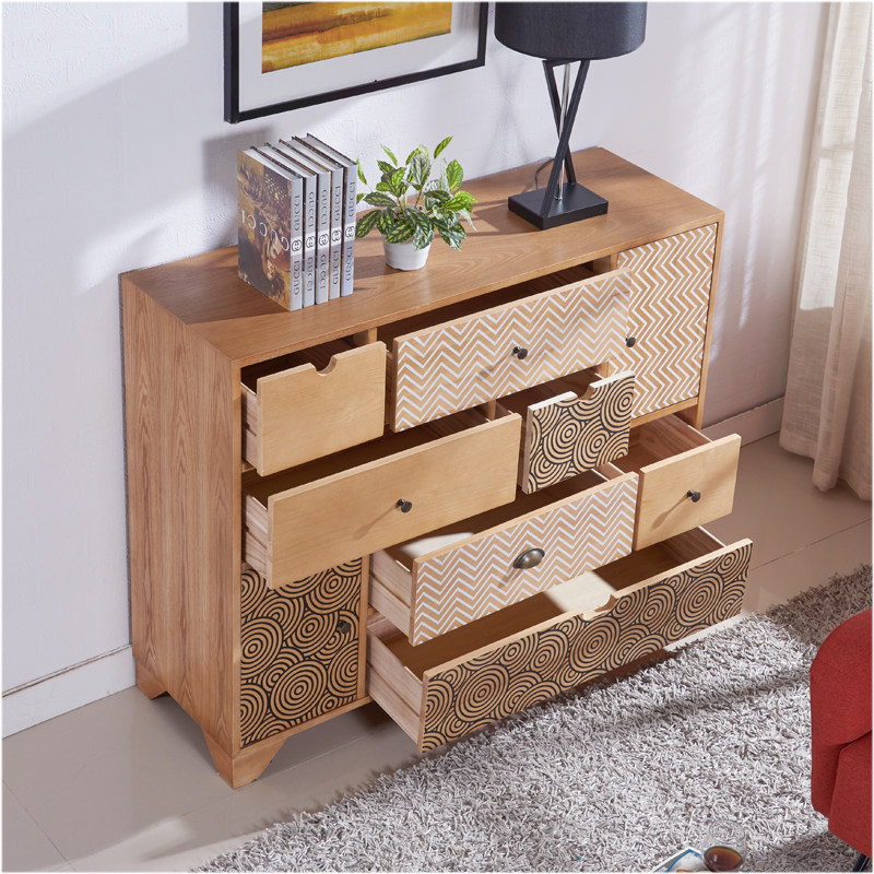 American Seven Bucket Cabinet Six Drawers Lockers Solid Wood Living Room Accessories Cabinet Nordic Brief About Five Bucket Cabinets Hyun Guan Cabinet-Taobao