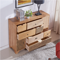 American seven-drawer cabinet Six drawer locker Solid wood living room decoration cabinet Nordic simple five-drawer cabinet Entrance cabinet
