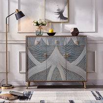 Household shoe cabinet Light luxury door entrance cabinet Modern simple American retro bucket cabinet Living room dining edge decorative cabinet