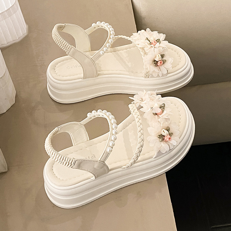 女性用ソフトソール、快適なサンダル、2026年新作サマースタイル、多用途プラットフォームローマサンダル、女性用ビーチシューズ