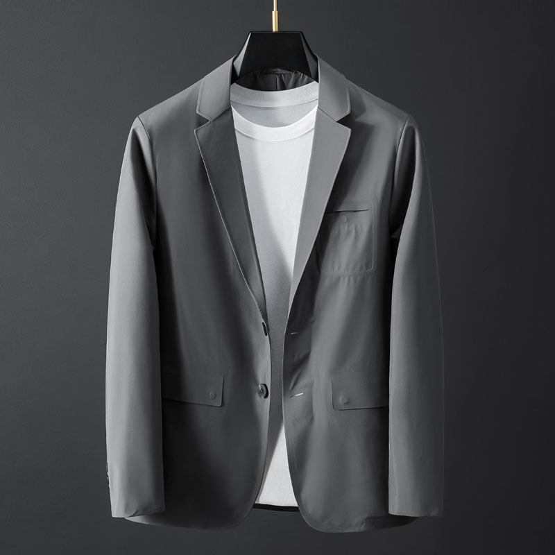 Autumn new traceless cut press offset Western suit men's high-end business casual workout single West fashion suit jacket