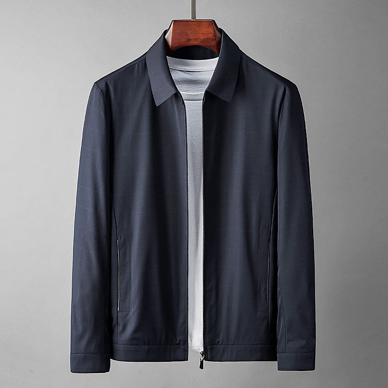 Spring new simple business casual jacket men's fashion turn leading cadres middle-age slim thin coat men