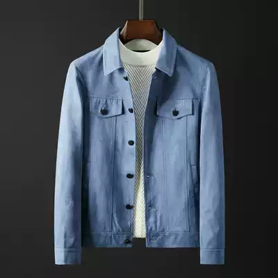 2020 Spring and Autumn New suede jacket men's fashion casual lapel slim short youth handsome coat men