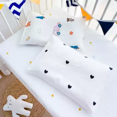 Baby pillow cotton cartoon newborn baby pillowcase kindergarten children removable and washable breathable pillowcase Four Seasons Universal