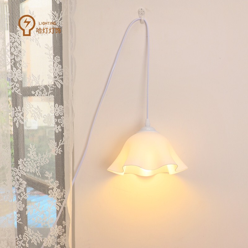 Dormitory Bed Lamp, Flower Lamp, Plug-In Chandelier, Hanging Bedside Lamp, Night Light, Hanging Lamp, Dormitory Study Atmosphere Lamp