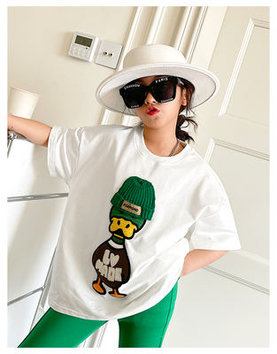 Korean children's clothing, children's T-shirts, girls' short-sleeved, stylish, middle and large children's pure cotton tops, cartoon boys' new base layer T-shirts