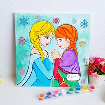 Oil canvas children fun graffiti filled DIY parent-child painting watercolor coloring handmade drawing board paint picture frame