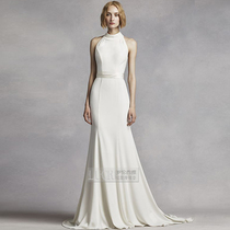 2021 New Light wedding dress Tour outdoor lawn simple slim waist slim retro tailing French