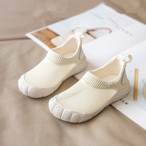 next jazz boys tennis shoes 2022 new one foot pedal breathable mesh surface hollowed-out small white shoes girl sneakers