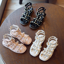 next jazz girl sandals 2021 new fashion summer CUHK childrens tennis red little girl princess roman shoes