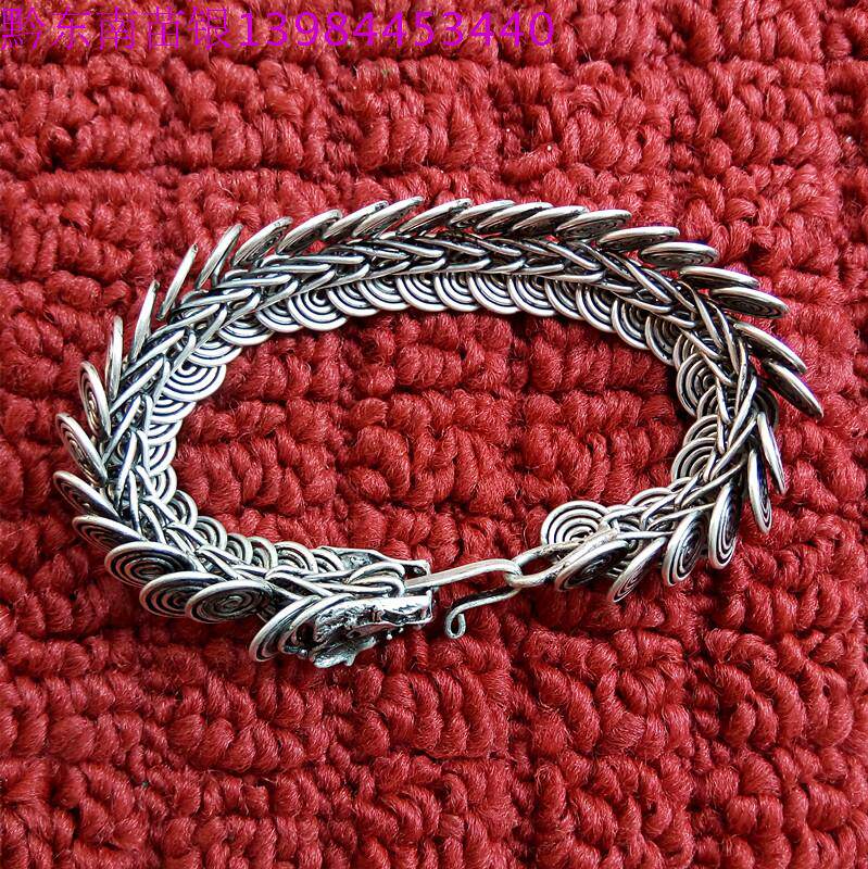 Longce silver bracelet ethnic style bracelet bracelet miao silver bracelet jewelry original handmade retro old