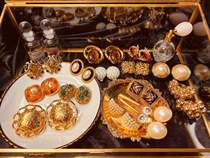 (Millionaires Bean) Vintage Earrings Antique Jewellery Solitary Vintage Retro Ear Clip Enamel (14)