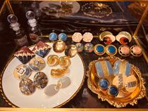 (Millionaire Bean) Vintage Earrings American Enamel Retro Ancient With Trinkets Ear Clip European (2)