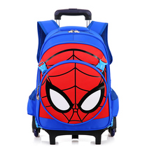 Tuke Noble childrens school bag Primary school rod school bag 6-12 years old boy hand-pulled backpack cartoon shoulder bag