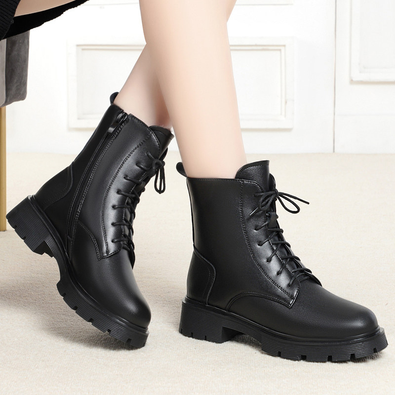 Yilkan Pimartin Boots in the winter of 2022 new coarse heel soft soles and wool cotton shoes