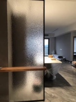 Modern and simple stainless steel bathroom wet and dry separation living room entry super silver wave glass screen boutique half partition