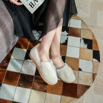 Pregnant woman shoes Soft bottom One foot pedal Fooedema loose thick bottom pine pastry Garnter Outside Wearing mink wool shoes Bean Bean Shoes