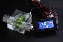 New water cooling supplies acrylic tee flow speed instrumental water flow indication with thermometer display