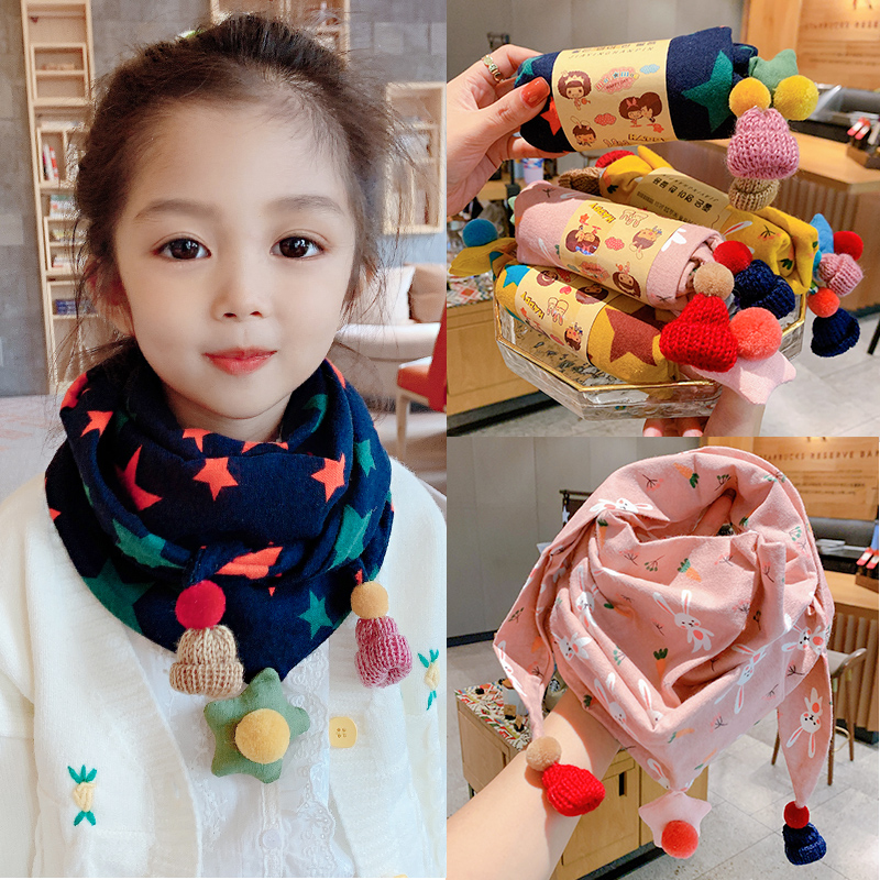 Children's scarves autumn-style baby toddler Fang Towel Water Towel Windproof Silk Scarves Scarf neck Neck Neck neck jacket male and female