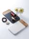 Light luxury copper strip splicing solid wood pallet sample room marble tray natural rock matte black flat plate western dining tray