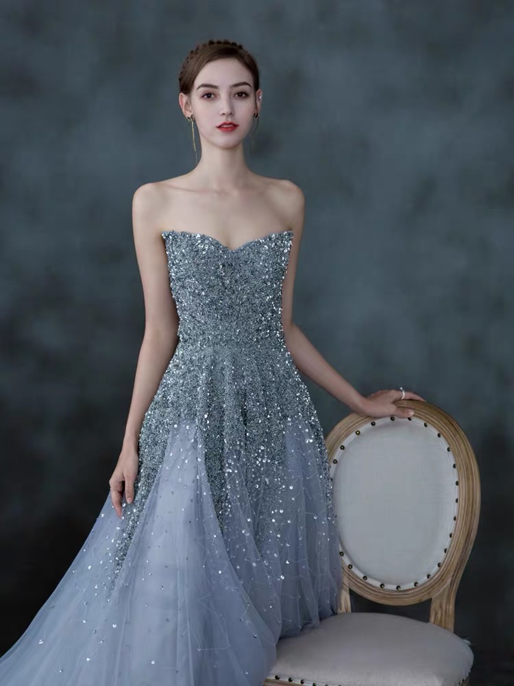 Tube top, evening dress, long skirt