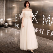  Rental white evening dress long new Korean version of fairy summer student graduation 18-year-old bar mitzvah bridesmaid dress