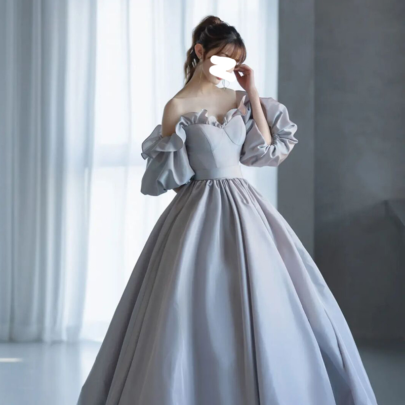 Colored elite advanced evening dress for bride, fitted, high-end