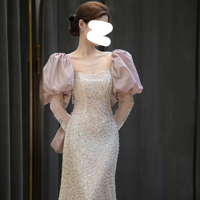 Elite elegant evening dress, bright catchy style, Birthday gift
